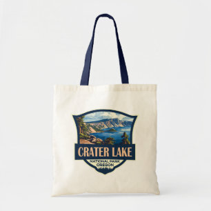 Tote Bag Illustration du parc national du lac Crater Badge