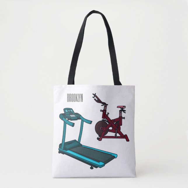 Tote Bag Illustration du tapis roulant et de la bande dessi (Devant)