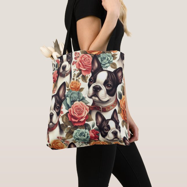 Tote Bag Illustration du Terrier de Boston (De près)