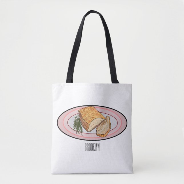 Tote Bag Illustration du ventre de porc rôti (Devant)