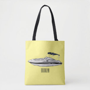 Tote Bag Illustration d'un bateau à moteur