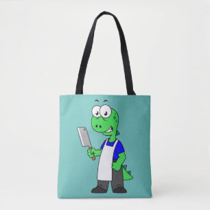 Tote Bag Illustration D'Un Boucher Rex Tyrannosaurus.