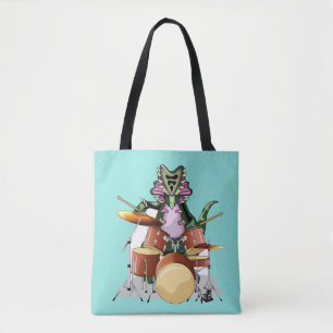 Tote Bag Illustration D'Un Chasmosaurus Jouant Aux Tambours