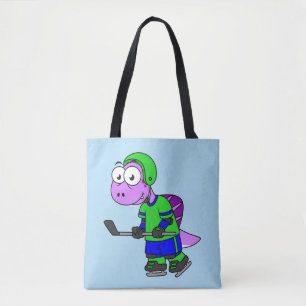 Tote Bag Illustration D'Un Joueur De Spinosaurus.