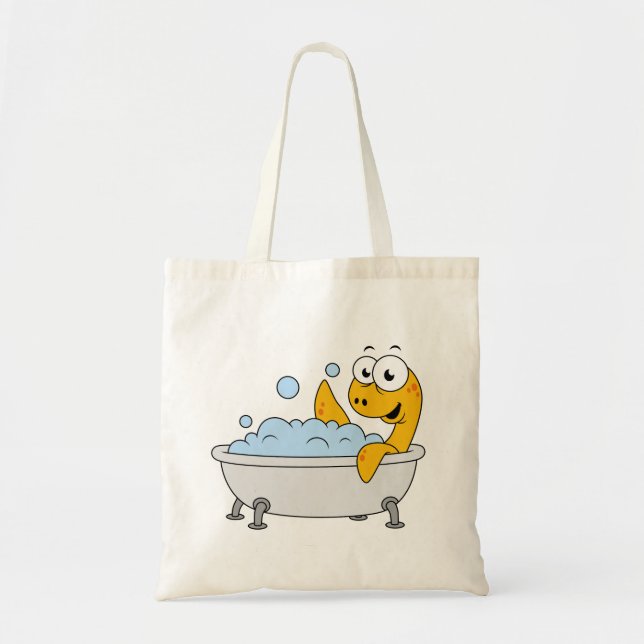 Tote Bag Illustration D'Un Monstre De Loch Ness De Bain. (Devant)