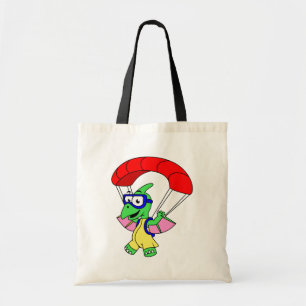 Tote Bag Illustration D'Un Parachutage De Ptérodactyle.