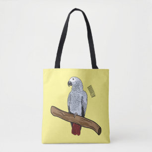 Tote Bag Illustration d'un perroquet gris en Afrique