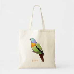 Tote Bag Illustration d'un pigeon à cou rose