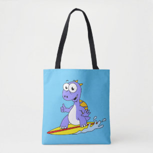 Tote Bag Illustration D'Un Spinosaure De Surf.