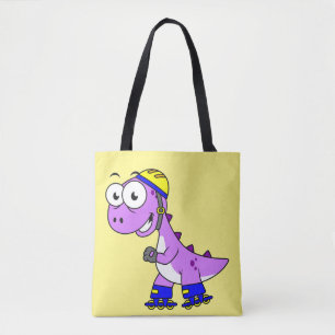 Tote Bag Illustration D'Un Tyrannosaurus Rex De Patinage.