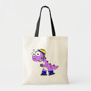 Tote Bag Illustration D'Un Tyrannosaurus Rex De Patinage.