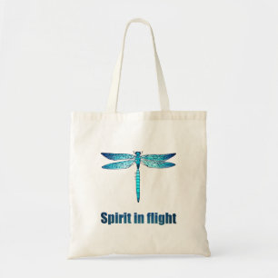 Tote Bag Illustration d'une libellule bleue en vol