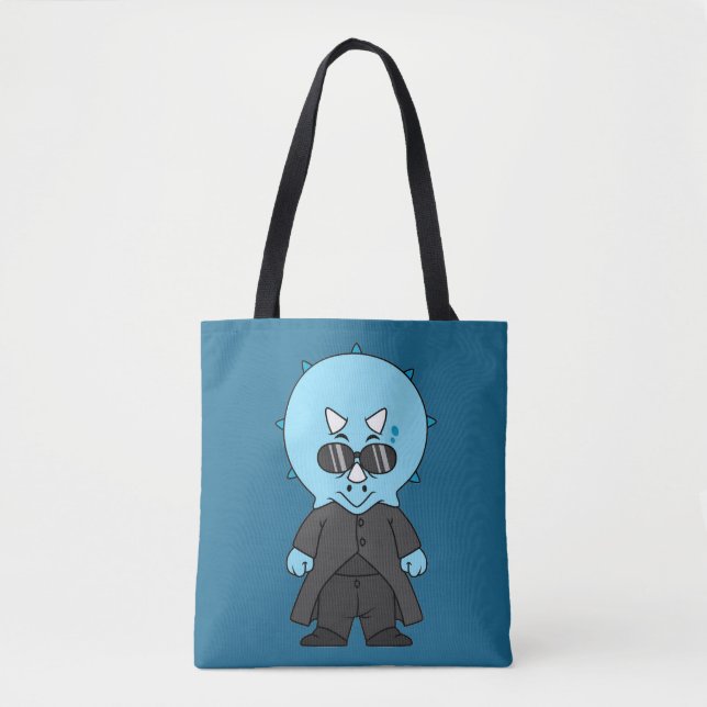 Tote Bag Illustration D'Une Matrice Tricératops. (Devant)