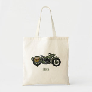 Tote Bag Illustration d'une moto de croiseur militaire