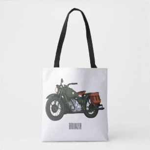 Tote Bag Illustration d'une moto de croiseur militaire