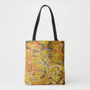 Tote Bag Illustration en jaune, orange et marron. I