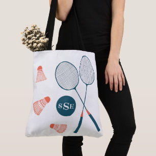 Tote Bag Illustration fourre-tout vintage de badminton