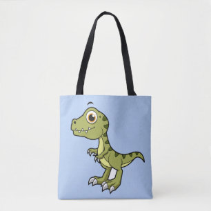 Tote Bag Illustration Mignonne D'Un Rex Tyrannosaurus.