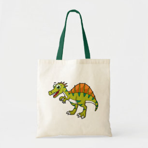 Tote Bag Illustration Mignonne D'Un Spinosaure Souriant.
