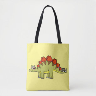 Tote Bag Illustration Mignonne D'Un Stegosaurus Dinosaure.