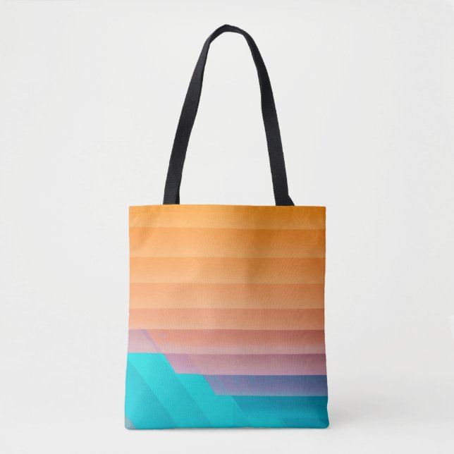 Tote Bag Illustration orange et turquoise (Devant)