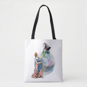 Tote Bag Illustration patriotique vintage de Lady Liberty p