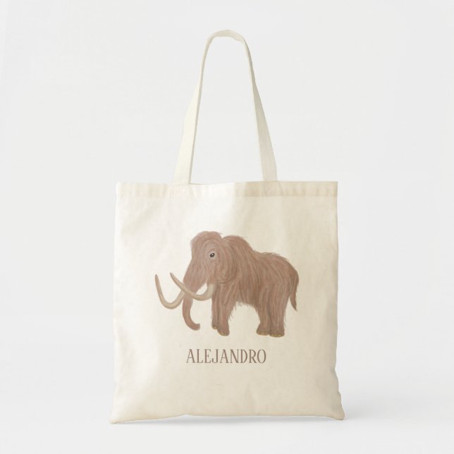 Tote Bag Illustration personnalisée de mammouth laineux Bro (Devant)