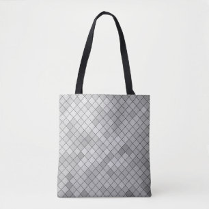 Tote Bag Illustration polygonale grise, composée de tria