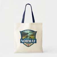 Illustration Rétro Badge Norvège