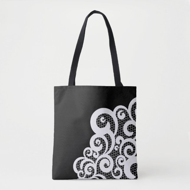 Tote Bag illustration romantique de décor de dentelle (Devant)
