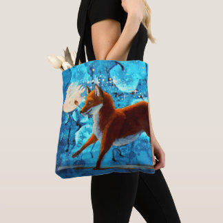 Tote Bag Illustration rouge de Fox de Kitsune d'imaginaire