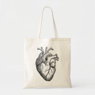 Tote Bag Illustration vintage de coeur