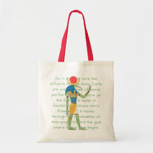 Tote Bag Illustration Vintage de Dieu égyptien avec citatio