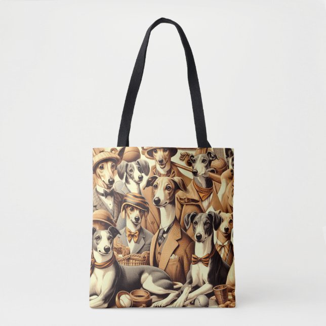 Tote Bag Illustration vintage de Greyhound (Devant)