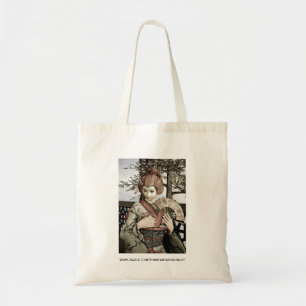 Tote Bag Illustration vintage d'un éventail de geisha en ki