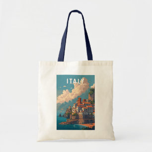 Tote Bag Illustration Voyage Italie Art Vintage