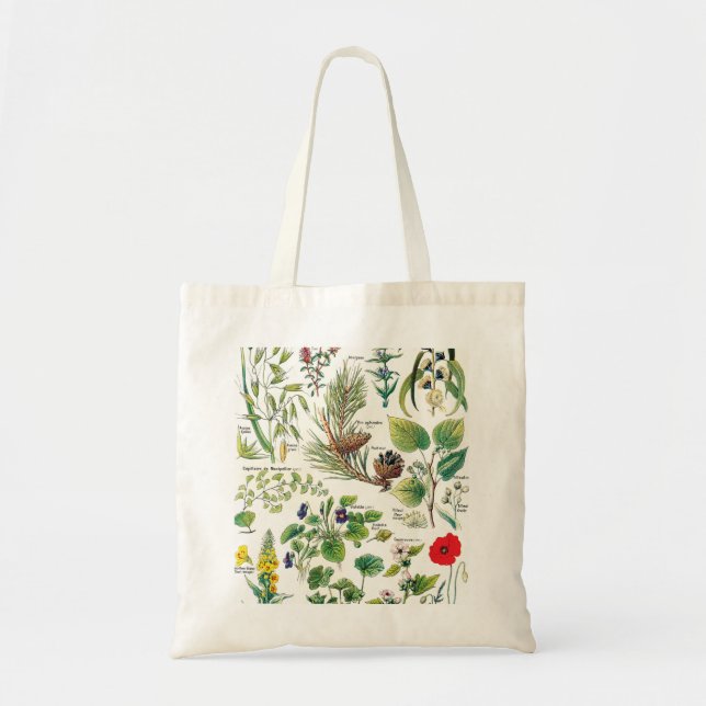 Tote Bag Illustrations botaniques - usines de Larousse (Devant)