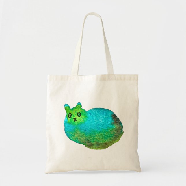 Tote Bag Image d'art de chat bleu gras mou (Devant)