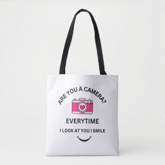 Tote Bag Image Perfect Love Pink Camera Design Épaule