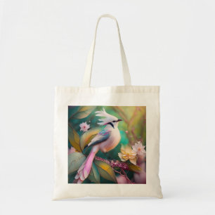 Tote Bag Imaginaire blanc crêpé à queue blanche Jay