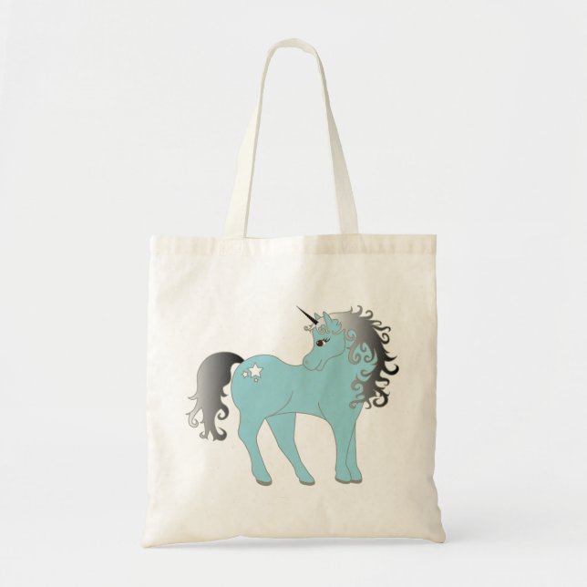 Tote Bag Imaginaire bleu de licorne (Devant)