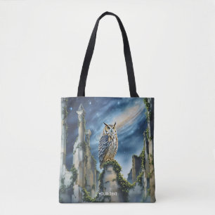 Tote Bag Imaginaire Chouette mignonne ruines anciennes