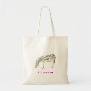 Tote Bag Imaginaire coloré rayé Peint Personnalisé Fourre-t