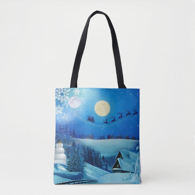 Tote Bag Imaginaire de vacances hivernales neige (Devant)