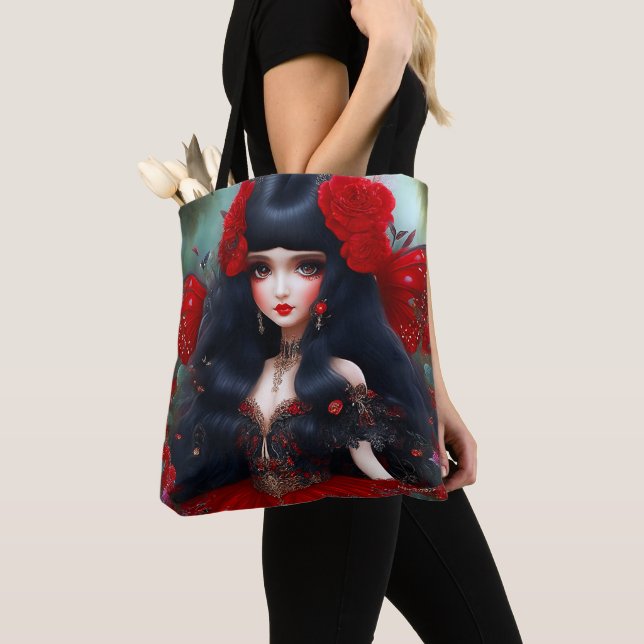 Tote Bag Imaginaire Fée Rouge mignonne Princesse (De près)