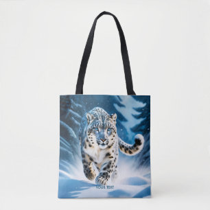 Tote Bag Imaginaire mignon léopard de neige en course