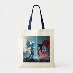 Tote Bag Imaginaire robot mignon démon combat
