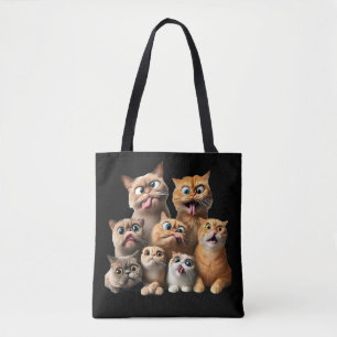 Tote Bag impression d'art de chat drôle