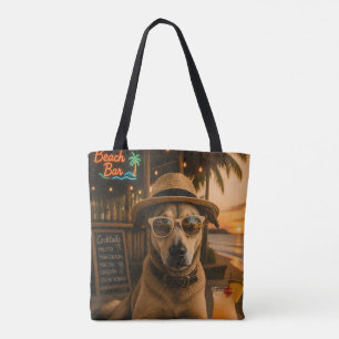 Tote Bag Impression d'art mural de chien de plage drôle