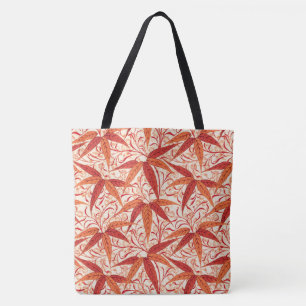 Tote Bag Impression de bambou William Morris, orange mandar